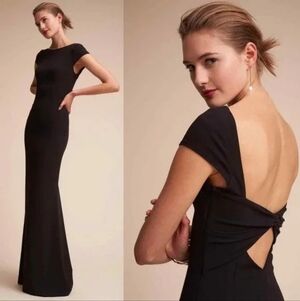 NWT Katie May Classic Black Sleeveless Maxi Dress Twist Back Detail Size 16